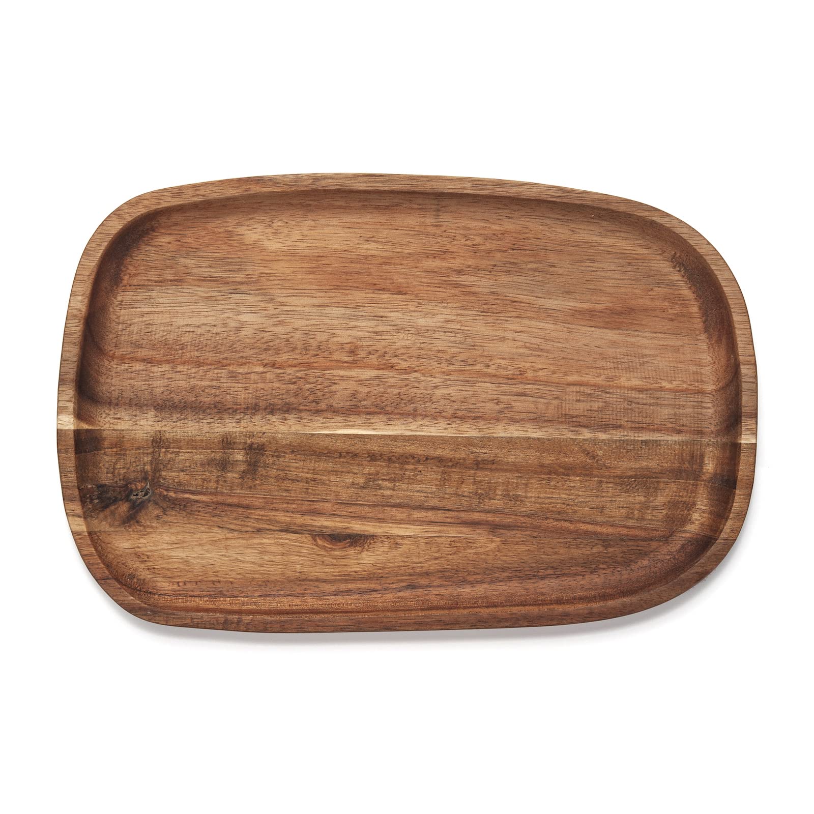 Acacia Wood Serving Tray - 11.8x7.7x0.8 Inch Wooden Platter for Snacks, Bread, Fruit, Cheese - Perfect for Charcuterie Boards, Party Appetizers & Kitchen Serving - Natural Wood Cutting Board for Entertaining & Home Decor