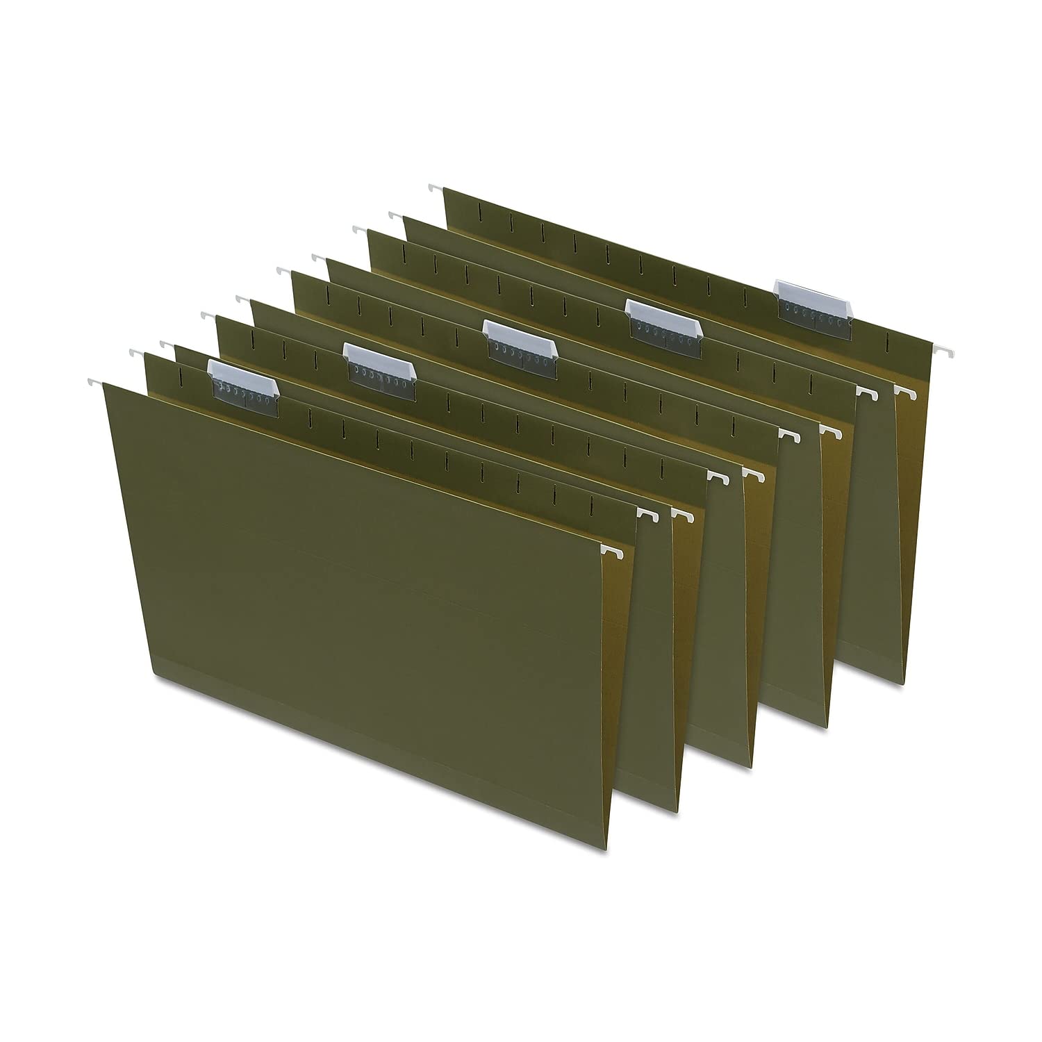 HiTouch TR117523 2-Inch Expanding Hanging File Folders - 5-Tab Legal/Standard Size, Green, 25-Pack (25/BX) - Perfect for Office Organization, Document Storage & Filing Cabinets