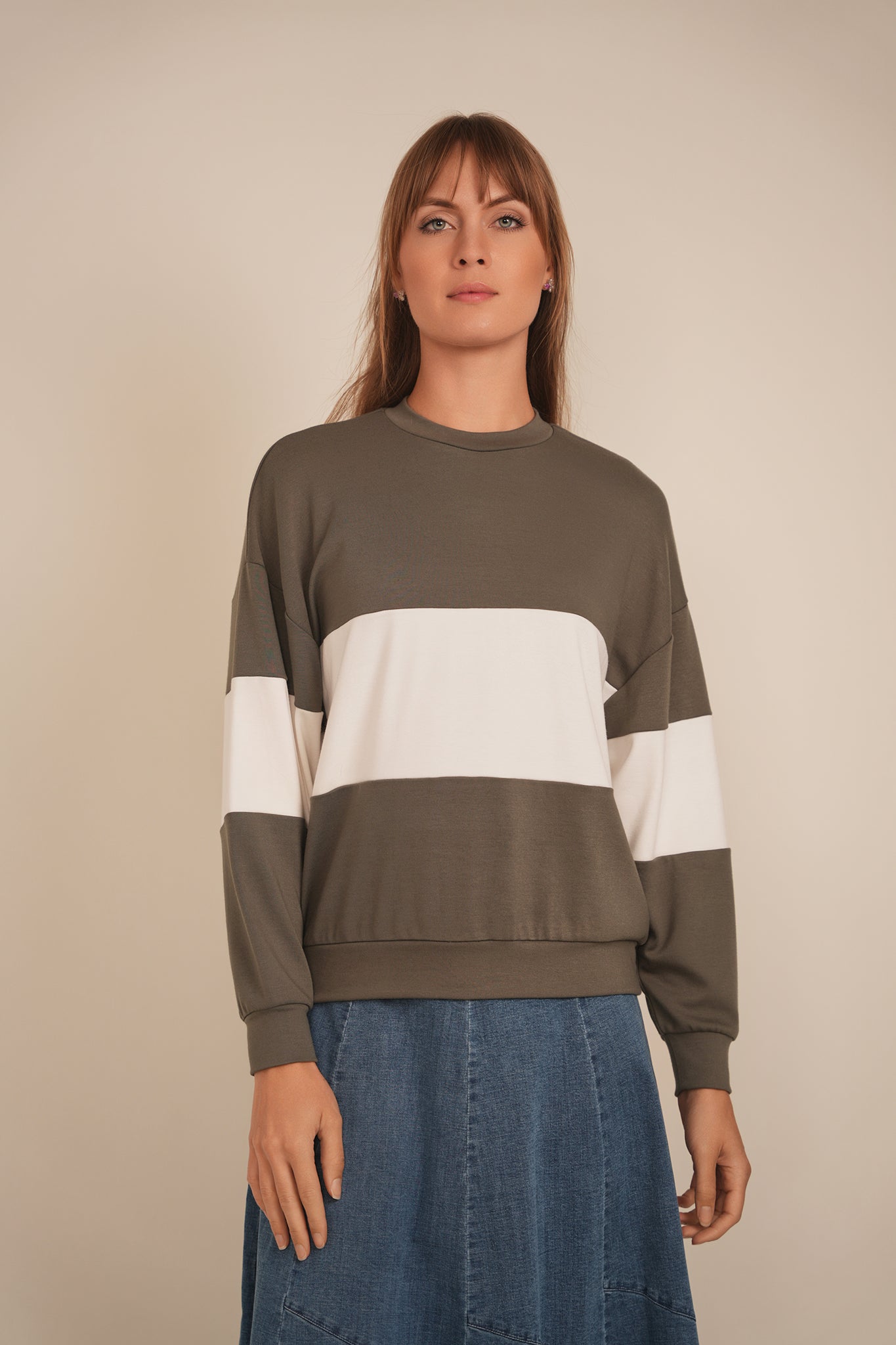 Stylish Wide Stripe Sweatshirt for Women & Men - Cozy Casual Pullover for Fall & Winter - Perfect for Outfits, Lounge Wear & Street Fashion