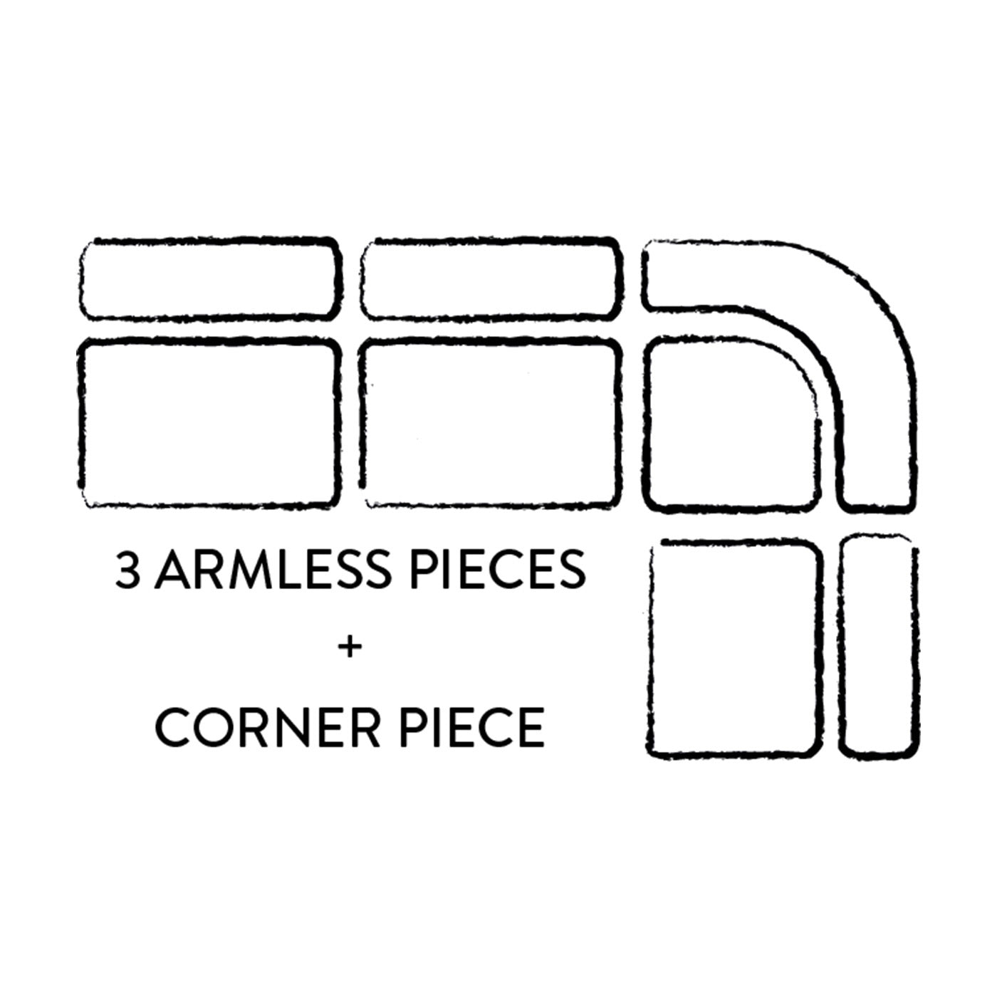 Pompidou 40 Modular Armless Sectional Sofa - Modern Living Room Furniture for Small Spaces - Perfect for Apartments, Studios & Cozy Homes