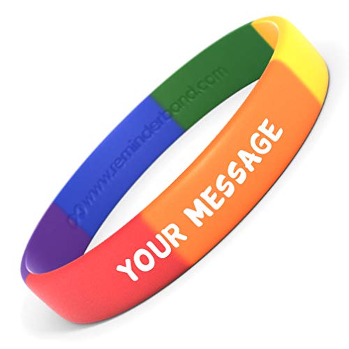 Custom Printed Silicone Wristbands - 100 Pack Personalized Rubber Bracelets for Motivation, Promotions, Events & Fundraising - Bulk Customizable Wristbands for Men & Women - Perfect for Team Spirit, Charity Causes, Awareness Campaigns and Corporate Gifts