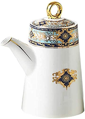 Premium Ceramic Olive Oil Dispenser Bottle - Elegant Oil & Vinegar Cruet Set - Soy Sauce Dispenser for Kitchen - Perfect for Olive Oil, Vinegar & Liquid Condiments - Ideal for Cooking, Salad Dressing & Tabletop Serving
