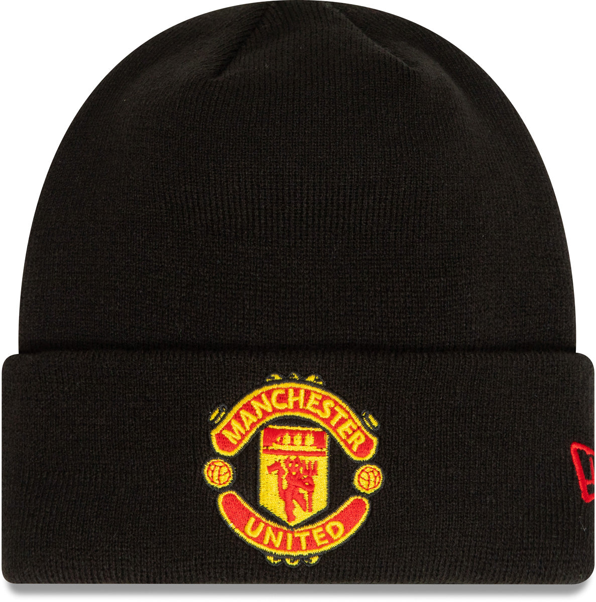 Manchester United FC New Era Core Cuff Black Beanie - Official NFL Team Winter Hat for Men & Women - Perfect for Cold Weather, Football Games & Fan Gifts