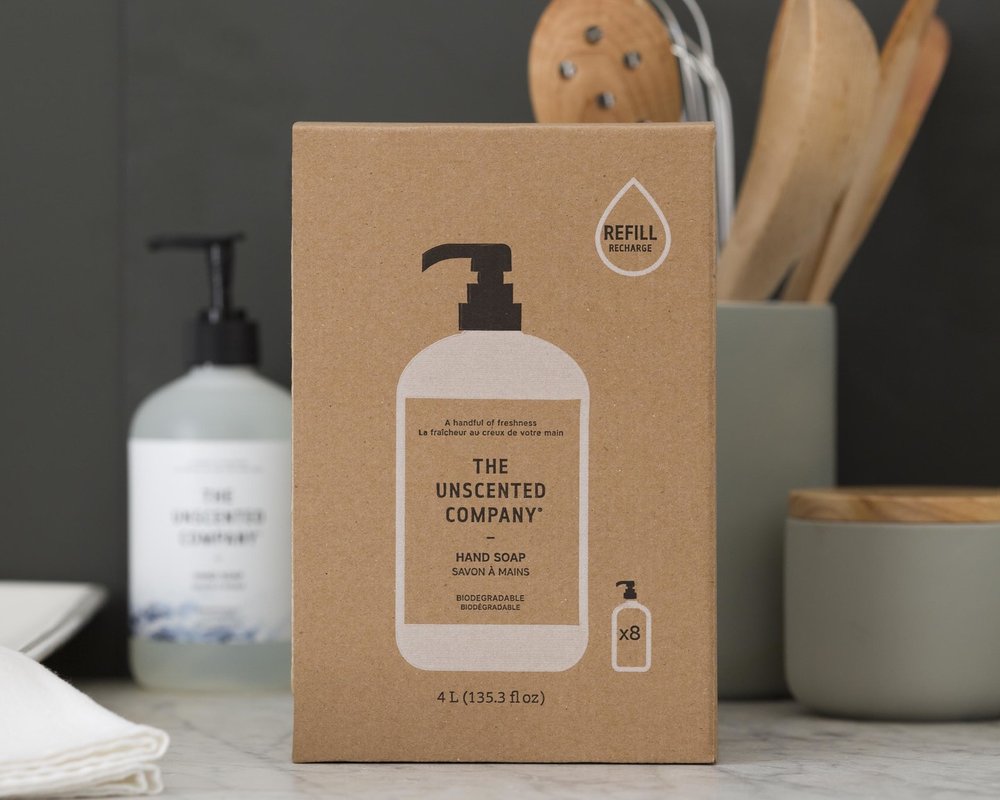 Unscented Hand & Body Soap Refill - 33.8oz | Natural, Gentle & Eco-Friendly | Perfect for Home, Gym & Travel Use