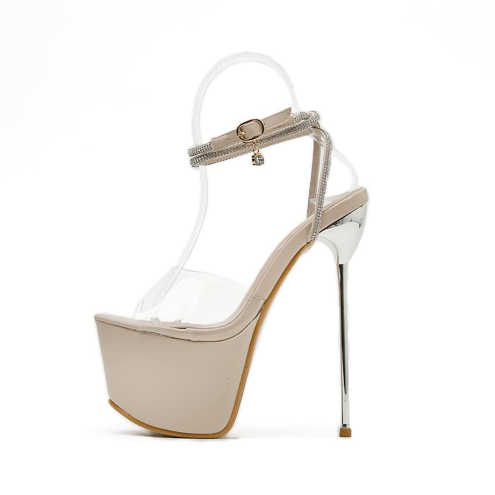 LISHAN Women's Crystal Studded Stiletto Heels - Sexy High Heels for Nightclub, Party & Evening Wear - Perfect for Prom, Wedding & Special Occasions