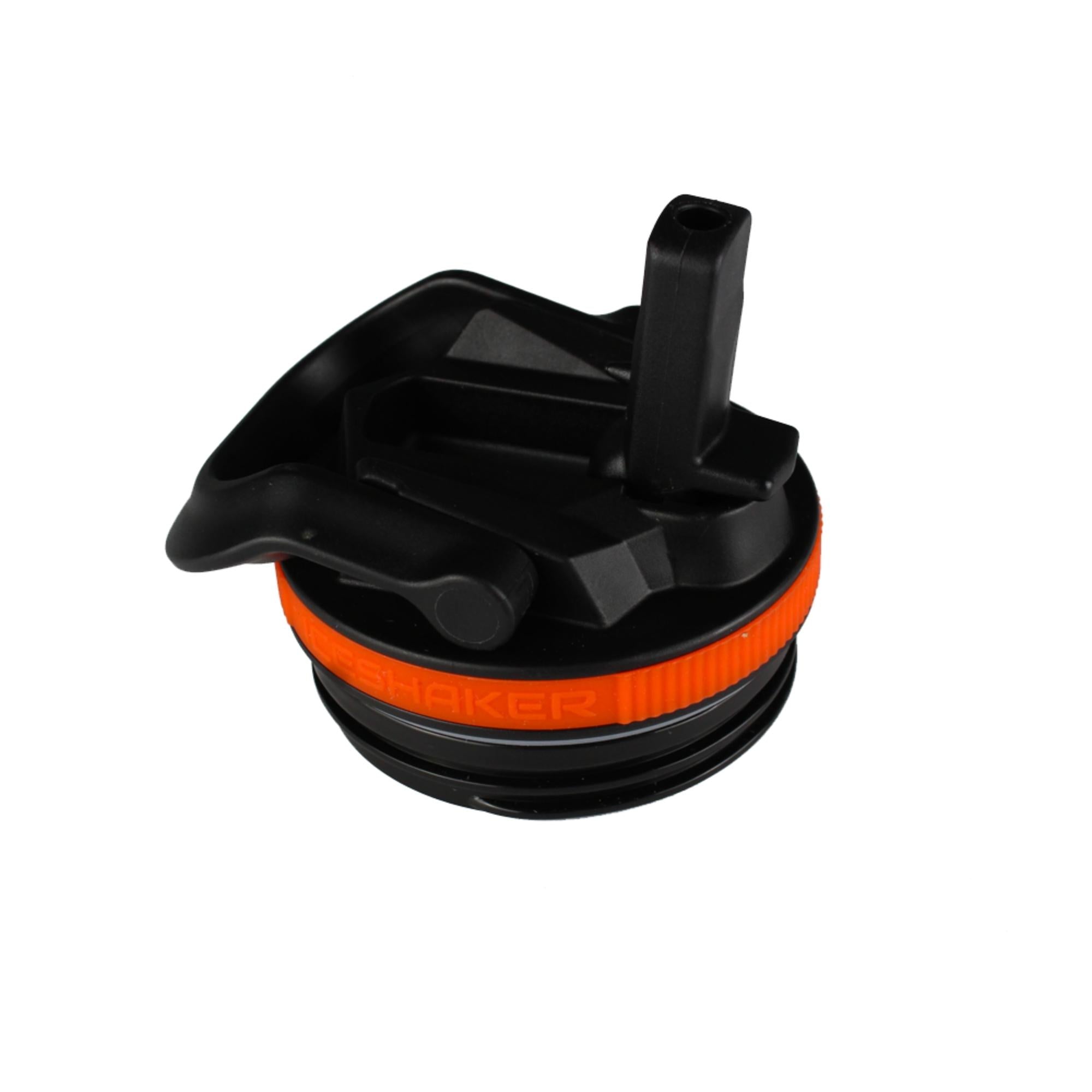14oz & 20oz Sport Water Bottle Lid - Leak-Proof Black Lid with Orange Stripe for Gym, Hiking & Outdoor Activities