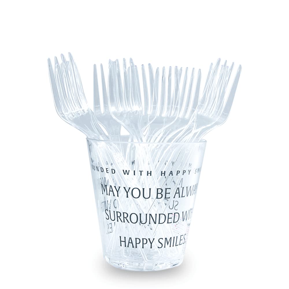 100Pcs Clear Plastic Forks - Disposable Crystal Plastic Cutlery Set - BPA Free Flatware for Parties, Picnics & Catering Events - Elegant Disposable Utensils for Weddings, BBQs & Office Luncheons