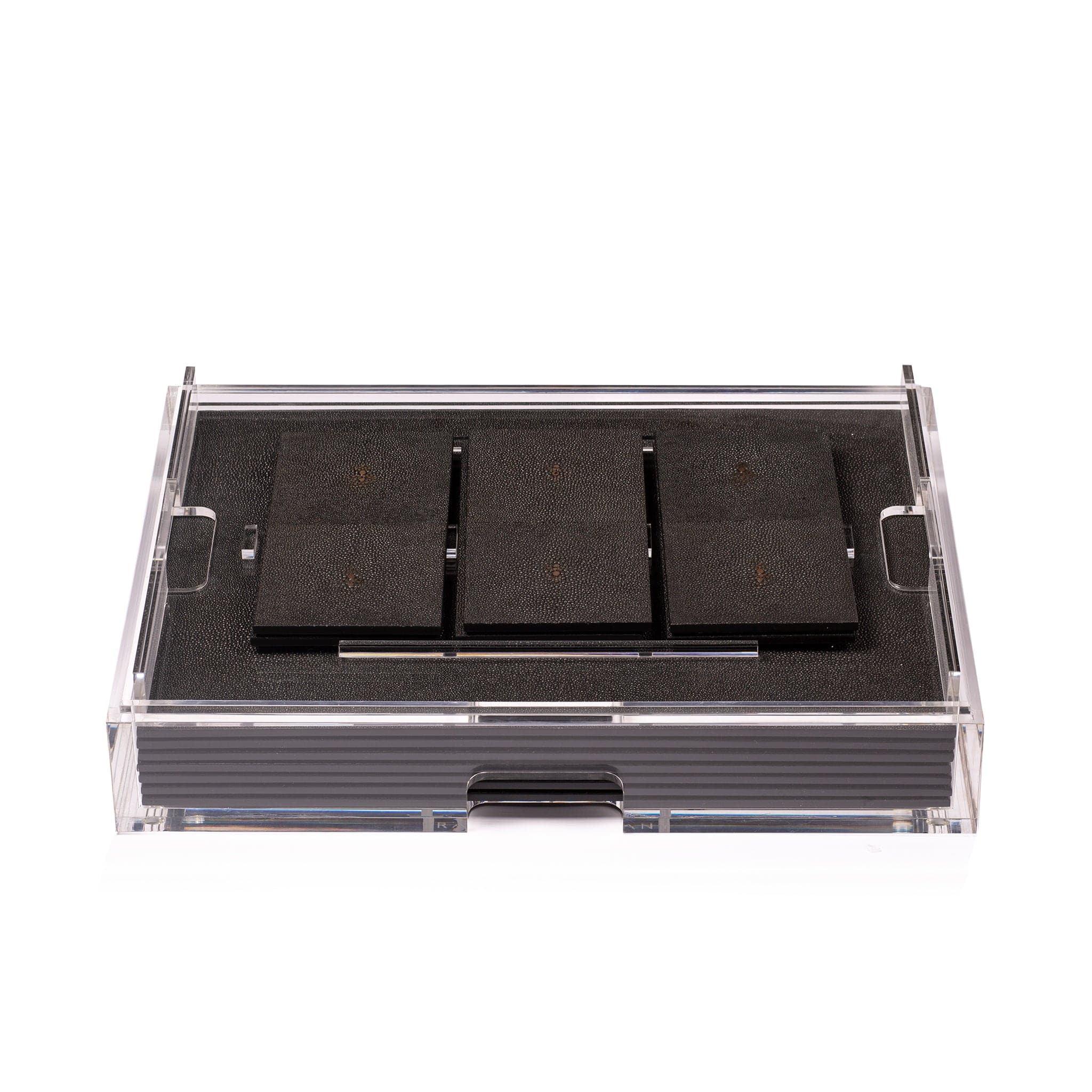 Luxury Grand Matbox Clear Shagreen Chocolate Leather Jewelry Box - Perfect for Organizing Rings, Necklaces & Earrings in Your Bedroom or Vanity