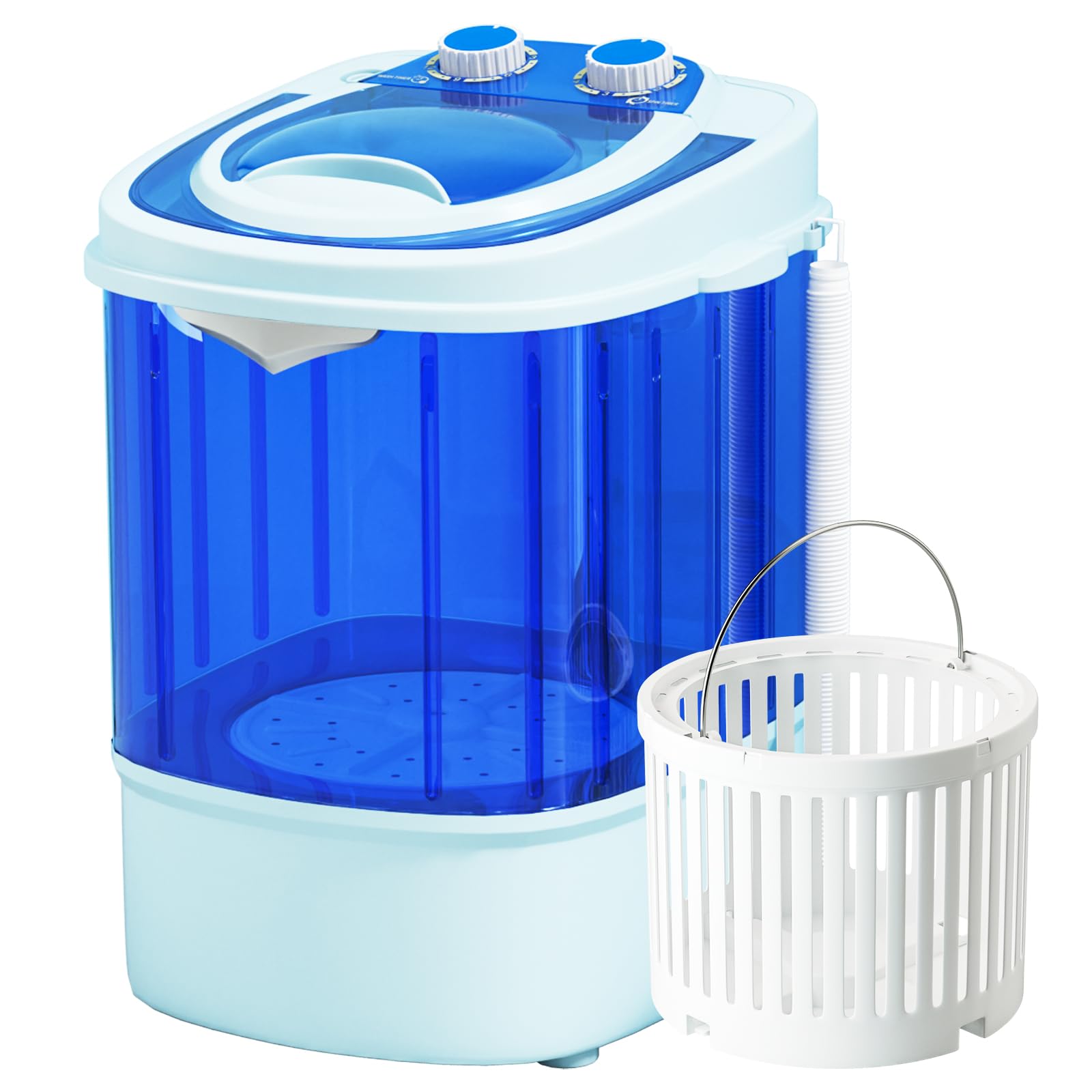INTERGREAT Portable Washing Machine 11LBS - Compact Mini Washer with Single Tub for Small Spaces - Perfect for Apartments, Dorm Rooms, RV Camping & Travel - Energy Efficient Laundry Solution (Blue) - Great for Tiny Homes, Off-Grid Living & Emergency Use