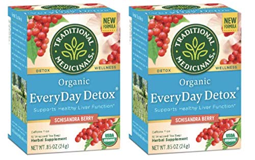 Organic Schisandra Berry Detox Tea by Traditional Medicinals - 16 Tea Bags (Pack of 2) | Herbal Cleanse & Liver Support | Perfect for Daily Wellness & Post-Holiday Detox