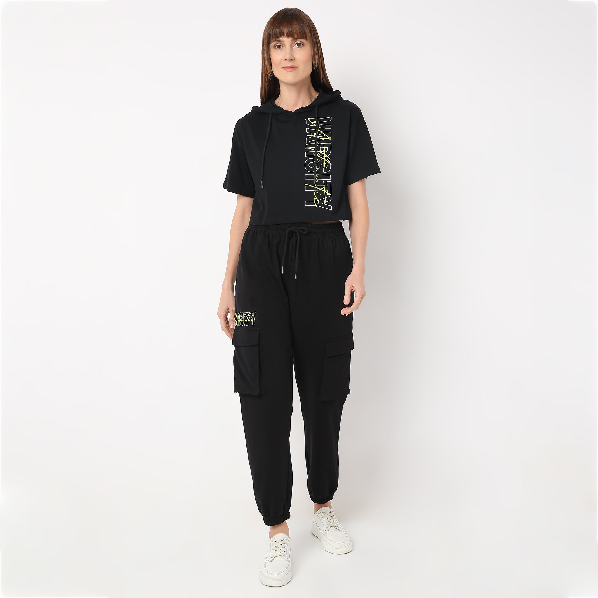 Boxy Fit Hoodie - Trendy Athleisure Graphic Crop T-Shirt for Women | Casual Wear, Gym, Yoga & Street Style Outfits