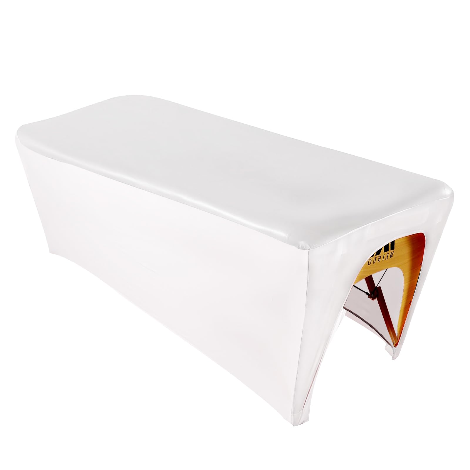 White Waterproof PU Leather Massage Bed Cover - Wipeable, Reusable Spa Table Cover for Comfortable Massage & Facial Treatments - Fits Most Beds & Massage Tables - Perfect for Spas, Salons & Home Use