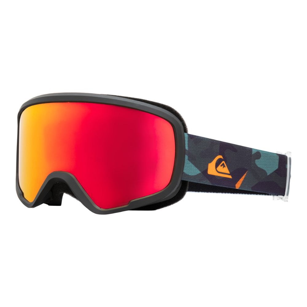 Quiksilver Shredder Boys Ski Goggles - Purple Camo/Red Lens, Anti-Fog UV Protection for Kids Snowboarding & Winter Sports