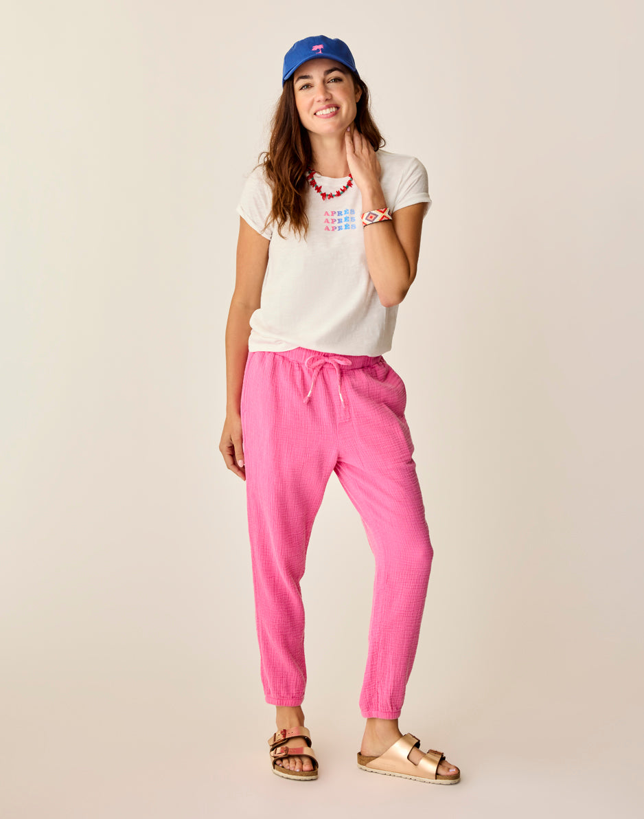 Calista Gauze Pants for Women - Hot Pink Flowy Loungewear | Perfect for Yoga, Beach Cover-Up & Summer Outfits