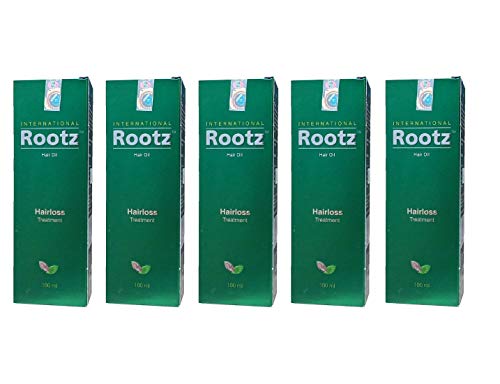 Rootz Hair Growth Oil - Natural Hair Treatment for Thicker, Longer & Healthier Hair (5 Pack, 100ml Each) - Perfect for Daily Scalp Massage & Frizz Control