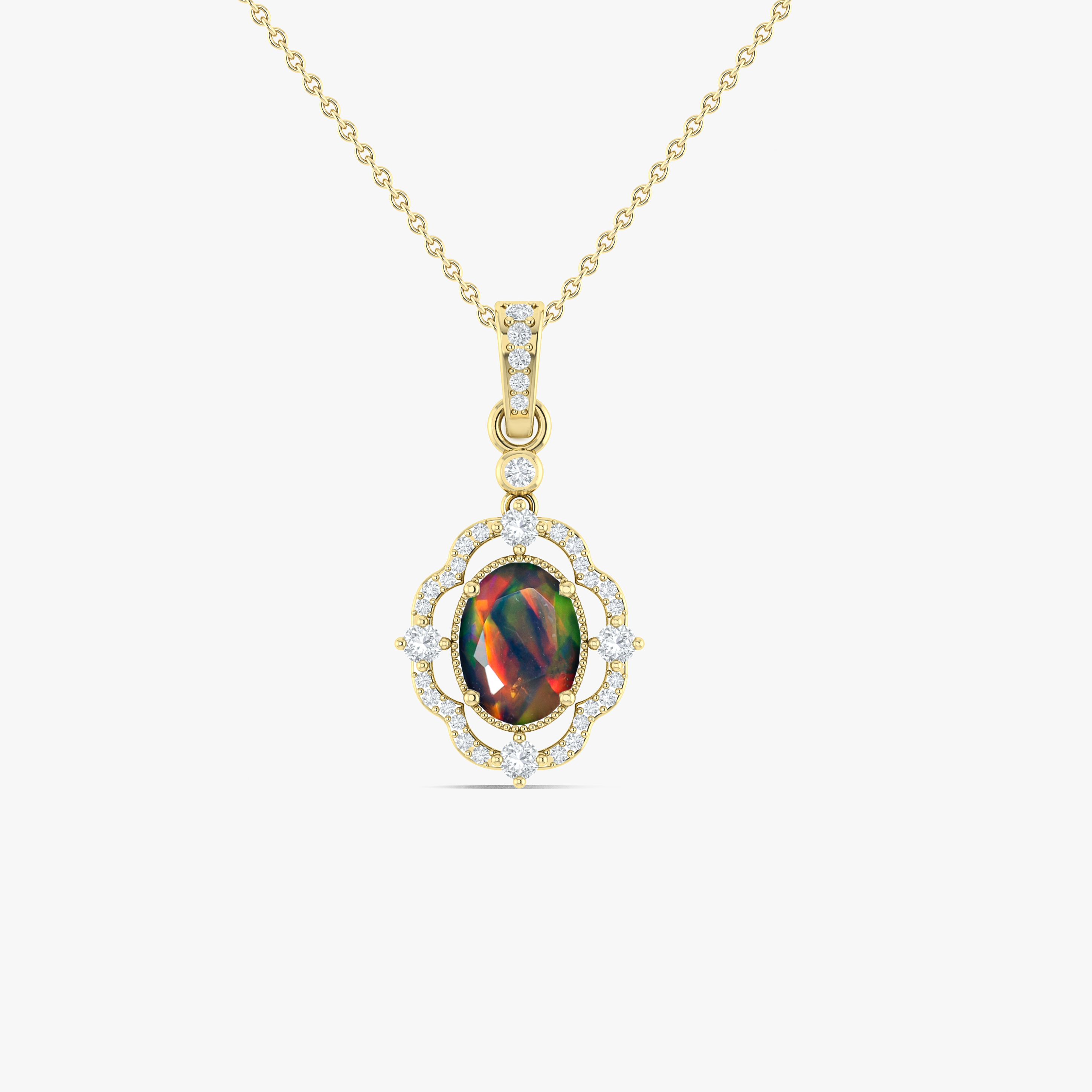 Black Opal Gemstone Charm Pendant - Elegant Jewelry for Women | Perfect for Gifts, Weddings & Special Occasions