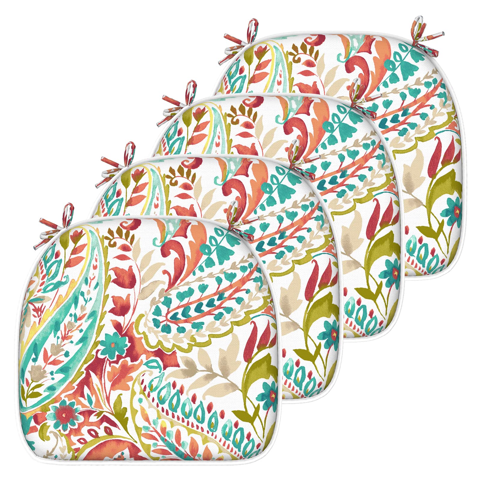 LVTXIII Outdoor Chair Cushions Set of 4 - 16x17 Inch Patio Seat Cushions with Ties for Garden Furniture, Waterproof & Durable Home Decor - Perfect for Backyard, Poolside & Outdoor Dining Areas