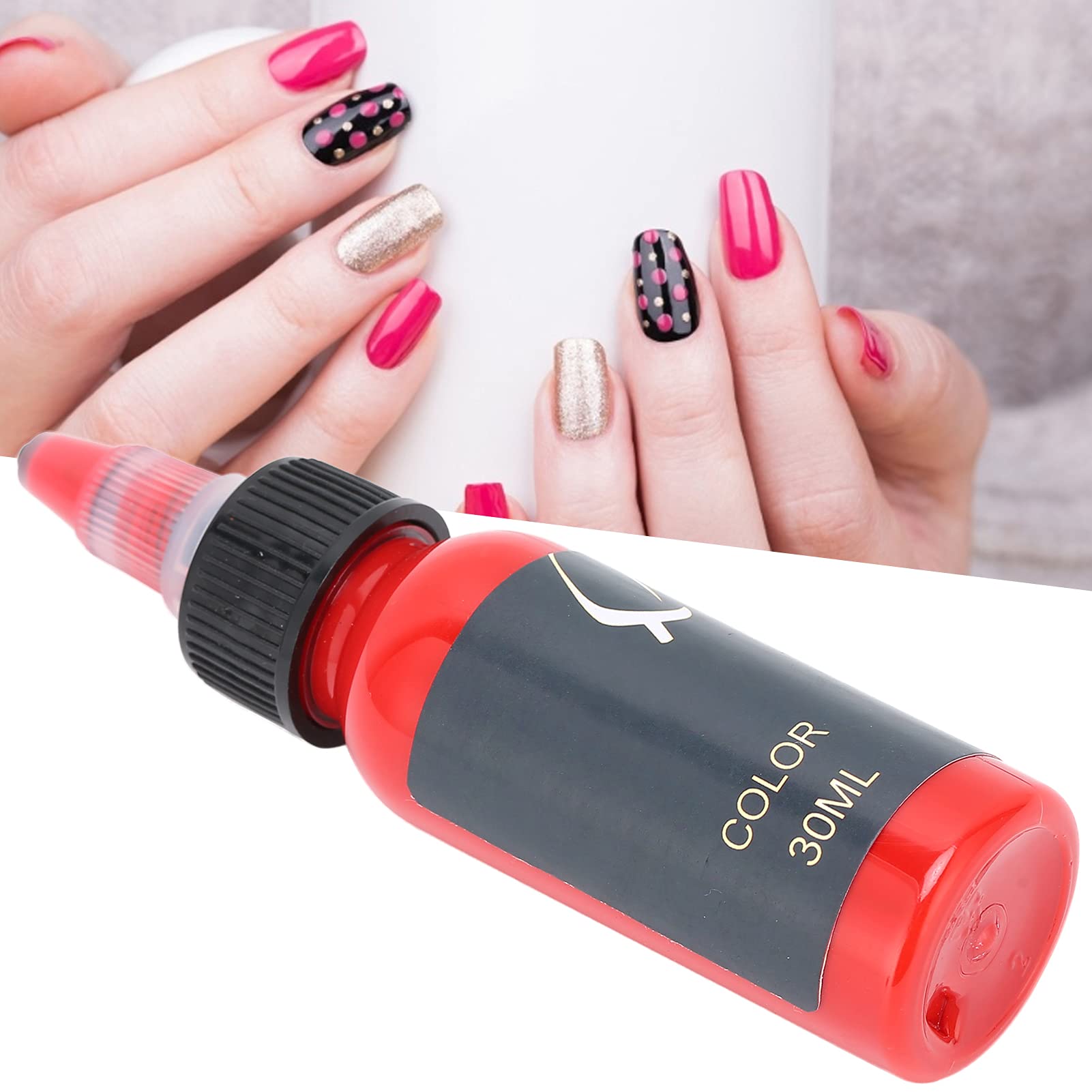 Non-Toxic Quick Dry Nail Polish Set - 30ml Pure Color Gel Nail Varnish with Pigment for Manicure | Perfect for Parties, Sleepovers & Makeup (Red)