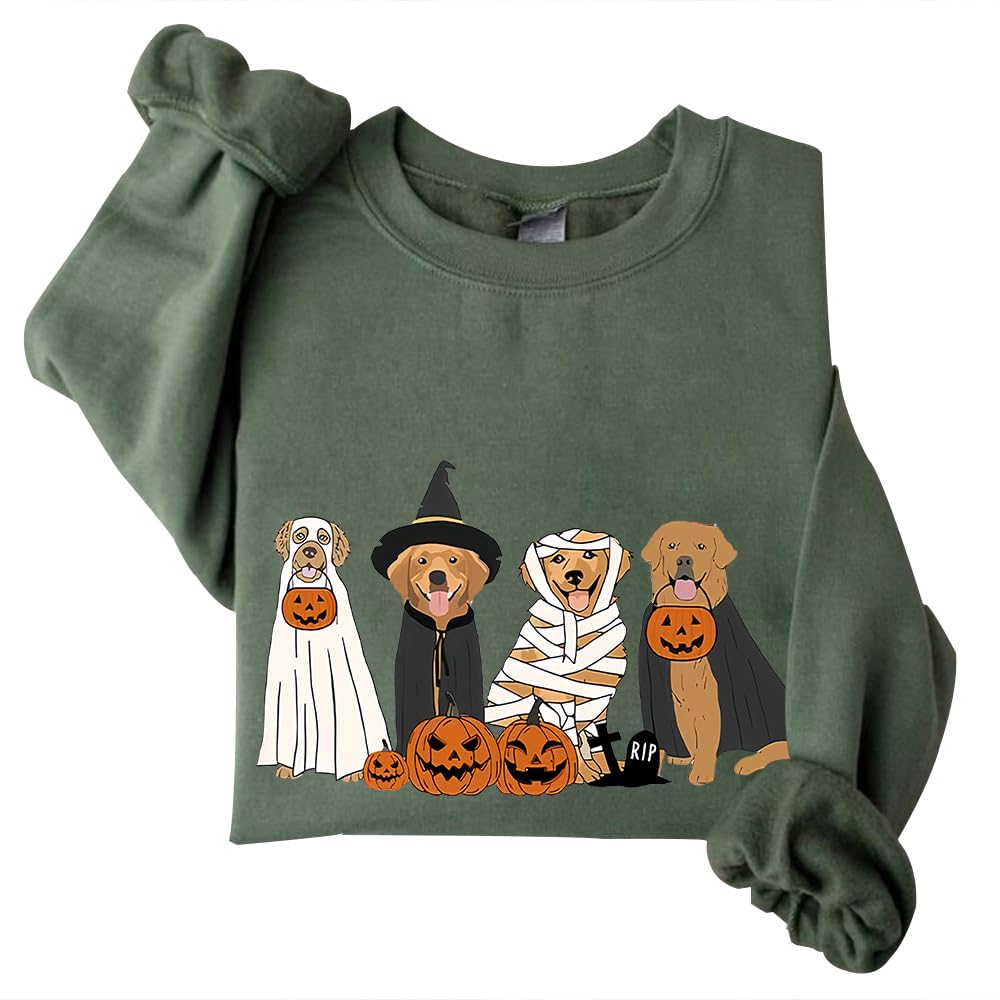 Halloween Dog Sweatshirt for Golden Retriever - Cute Ghost Costume for Dog Mom - Perfect for Halloween Parties & Pet Photoshoots