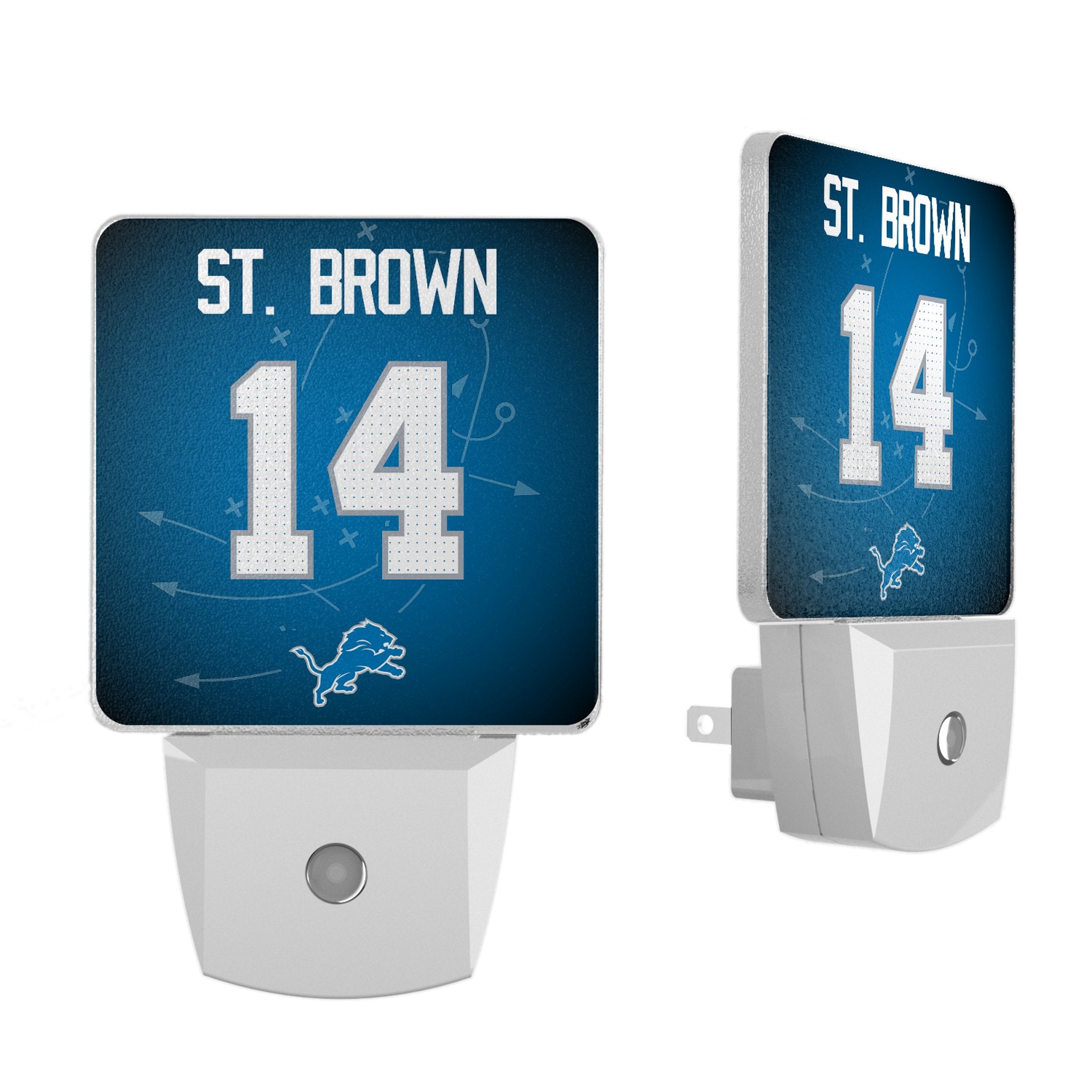 Amon Ra St. Brown Detroit Lions Night Light - 2 Pack LED Bedside Lamp for Kids Room, Nursery, or Sports Fan Decor - Perfect for Nighttime Reading and Fan Cave Display