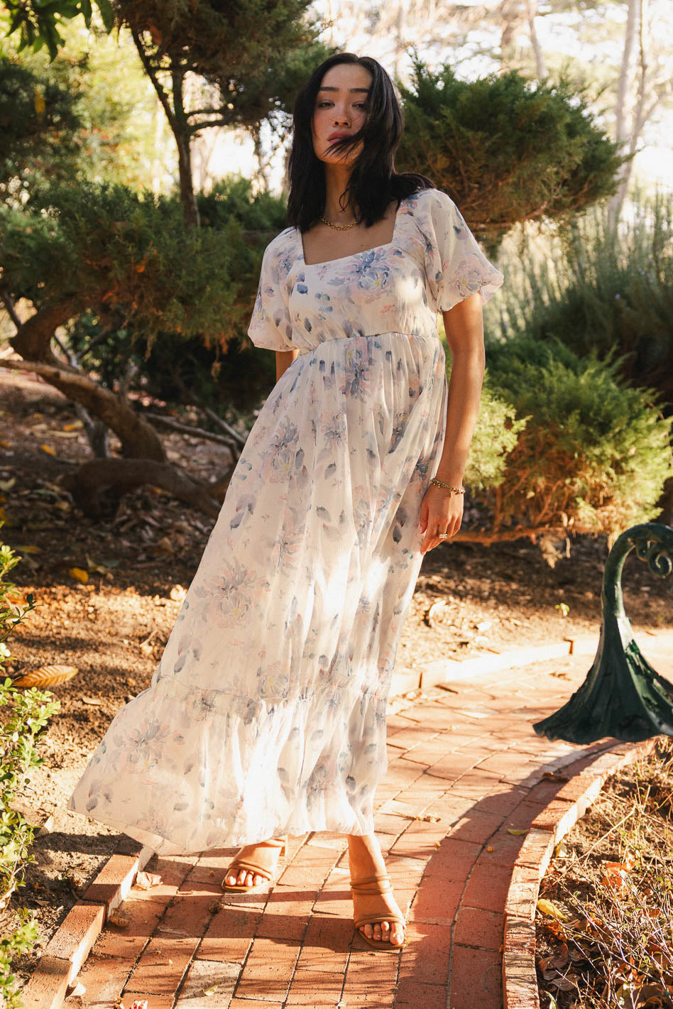 Kendry Floral Maxi Dress in Blue | Women's Summer Boho Flowy Long Dress | Perfect for Beach Vacations, Weddings & Date Nights
