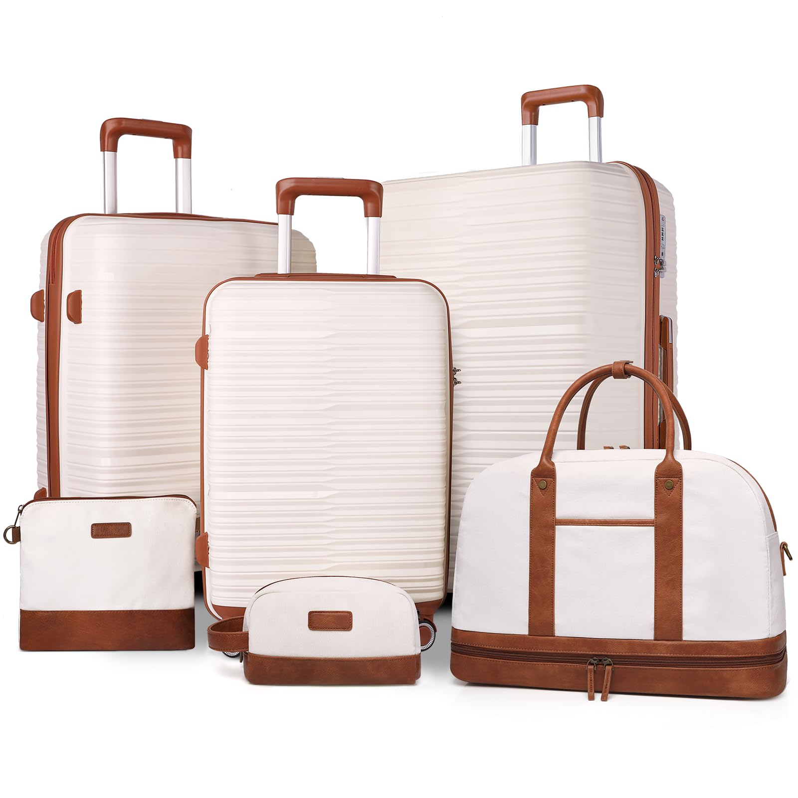 6-Piece Lightweight ABS Hard Shell Luggage Set with 360° Spinner Wheels & TSA Lock - 20