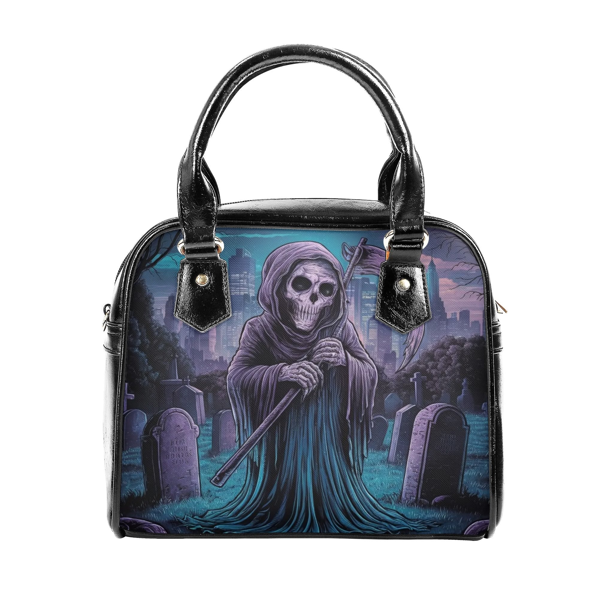 Graveyard Reaper Shoulder Handbag - Gothic Halloween Crossbody Purse for Women | Perfect for Spooky Parties, Cosplay & Alternative Fashion