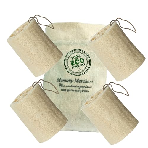 Organic Loofah Sponge for Exfoliating & Cleansing - Natural Bath & Shower Scrubber for Face, Body & Back | Eco-Friendly Spa & Skincare Essential | Perfect for Daily Shower, Deep Cleansing & Gift Sets