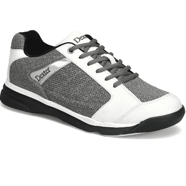 Dexter Men's Wyoming Light Grey & White Knit Bowling Shoes - Comfortable & Durable for League Play & Casual Bowling