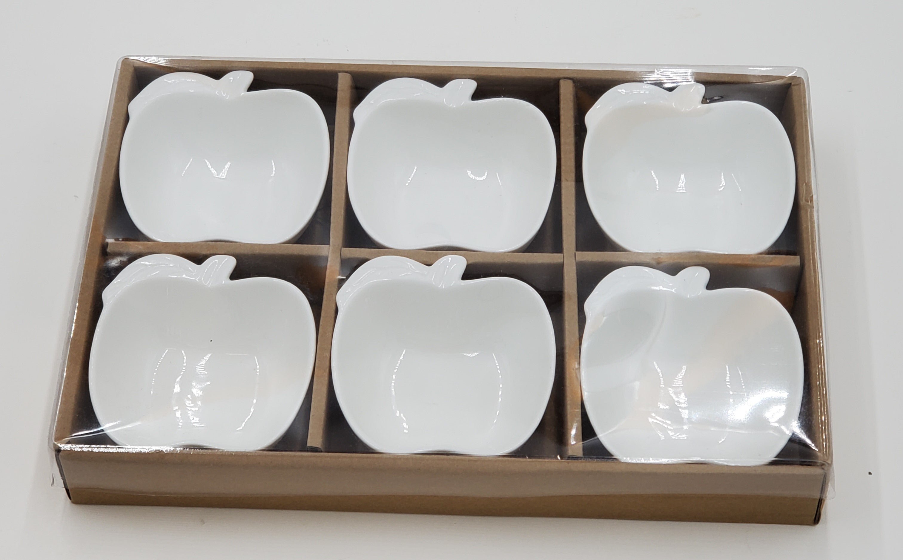6-Piece Small Square Apple Dish Set - 3.75x3.5 Inch Mini Dessert Plates for Fruit, Candy, Snacks - Perfect for Tea Parties, Picnics, and Home Decor