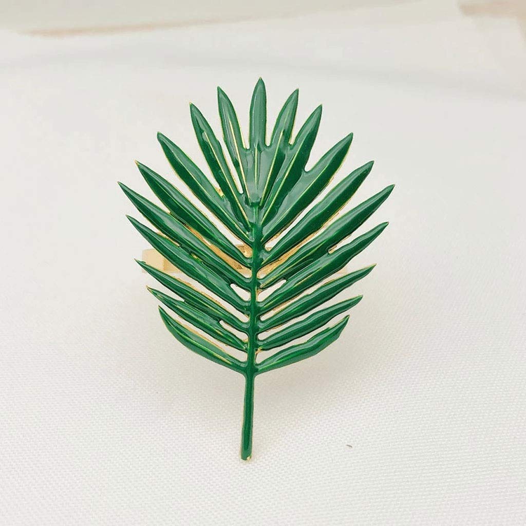 6 Pack Sunflower Leaf Napkin Rings - Elegant Plant Leaf Napkin Holders for Wedding, Party, and Dining Table Decorations - Perfect for Thanksgiving, Christmas, and Home Decor