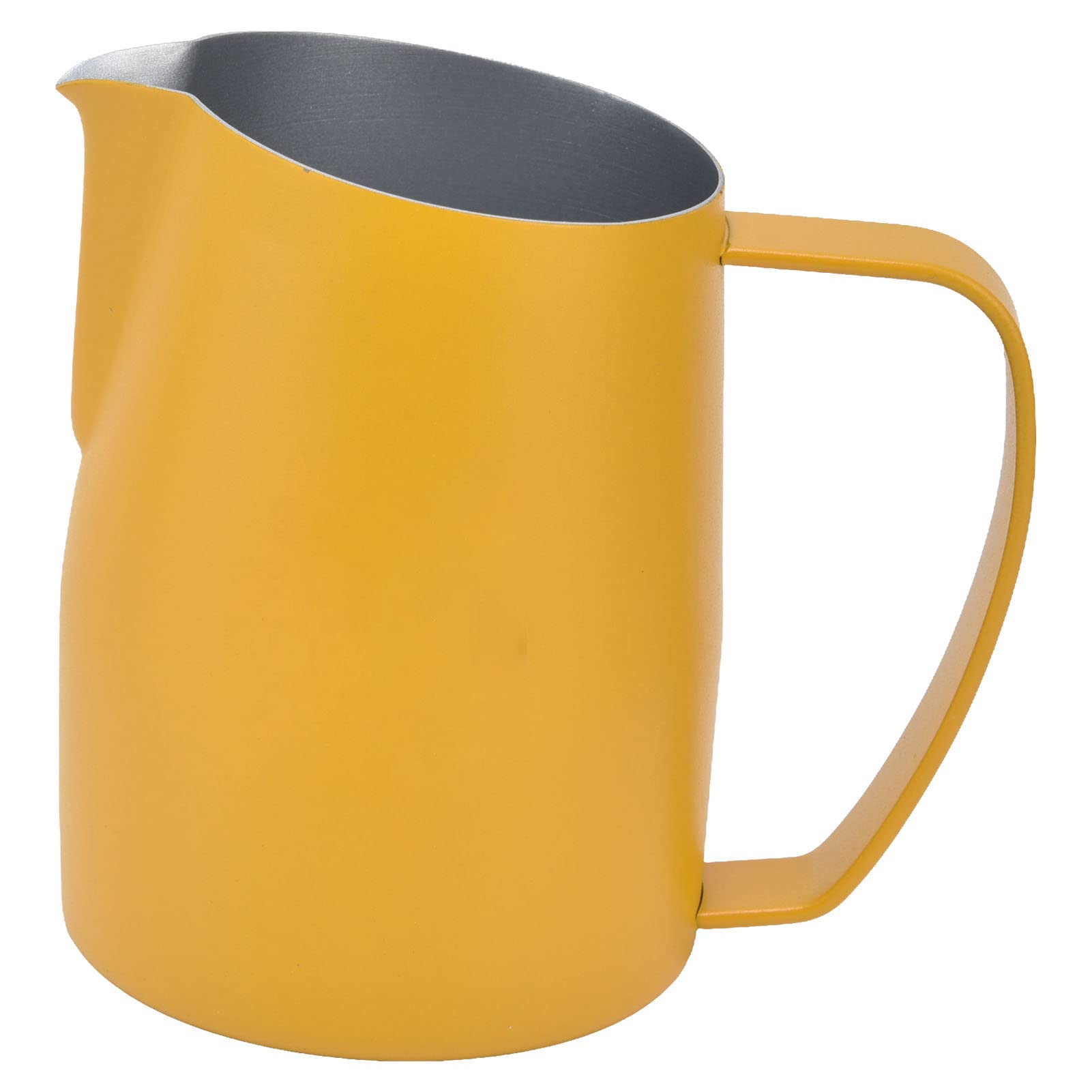 Professional LISND Milk Frothing Pitcher - 12oz Stainless Steel Barista Frother Cup with Pointed Spout for Latte Art, Food Grade 304 (Yellow) - Perfect for Home Coffee Makers & Cafe Baristas