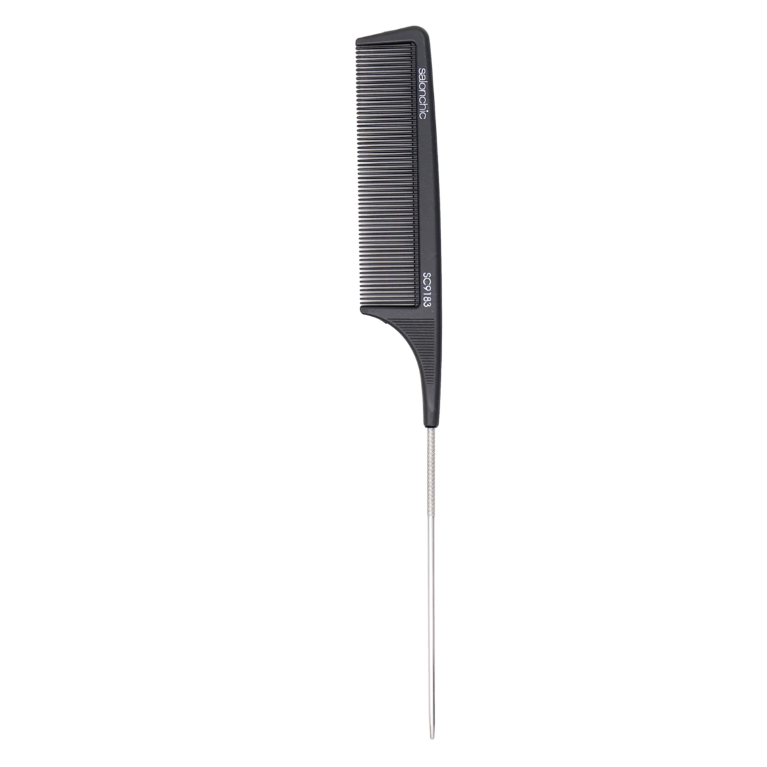 SalonChic Professional Carbon Combs - Heat Resistant Pintail Styling Combs (2-Pack) for Hairdressing, Styling & Salon Use