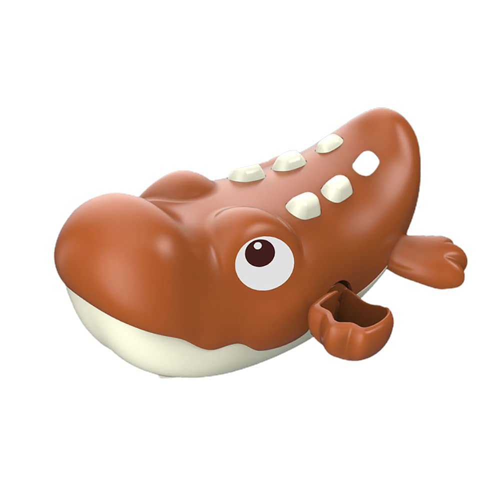 Wind-Up Swimming Alligator Bath Toy - Floating Crocodile Water Toy for Kids, Pool & Bathtub Fun - Durable Brown Plastic Alligator Pool Toy for Toddlers (Perfect for Splash Play, Bathtime & Outdoor Water Activities)