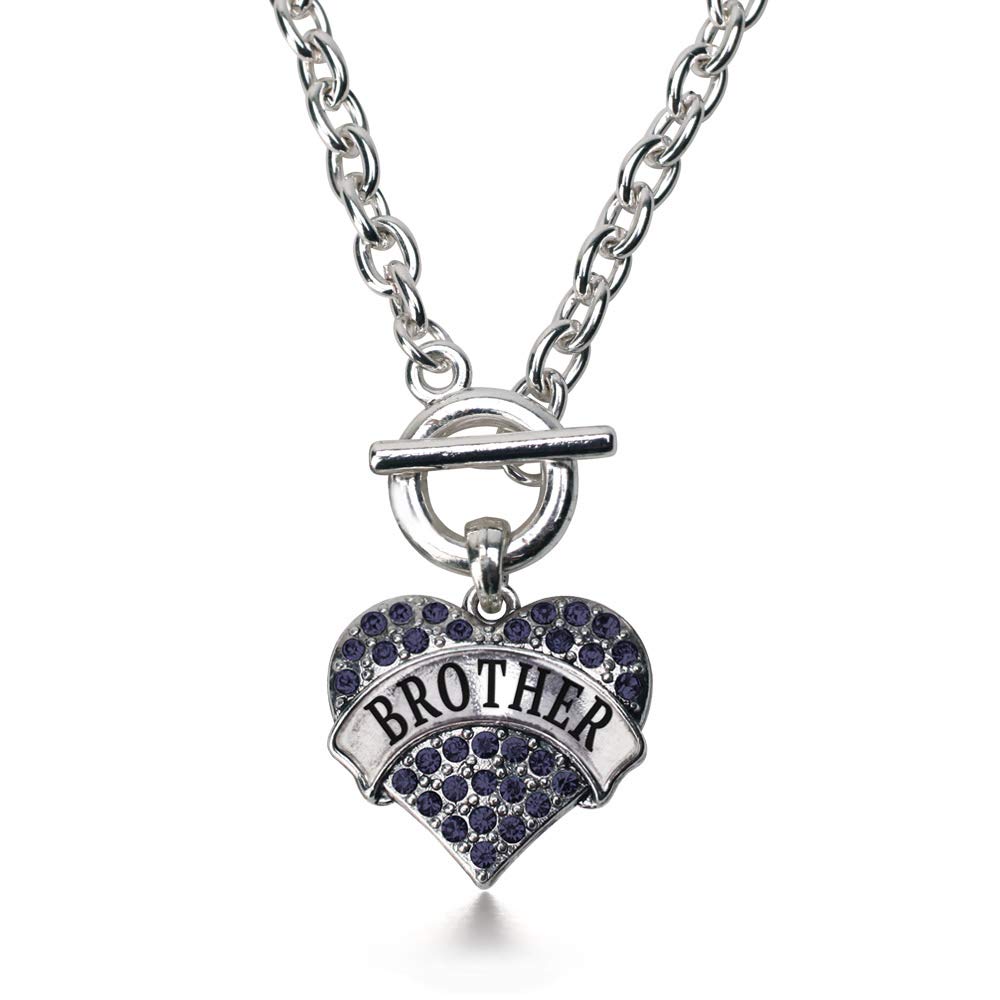 Inspired Silver - 18 Inch Sterling Silver Pave Heart Charm Necklace with Cubic Zirconia | Elegant Jewelry Gift for Women | Perfect for Valentine's Day, Anniversary & Special Occasions