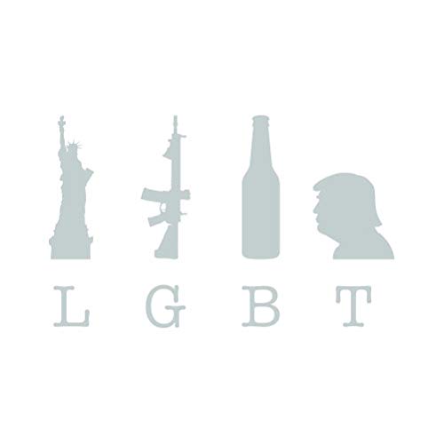 Liberty Guns Beer Trump LGBT Sticker - Metallic Silver 6x3.7in - for Cars & Laptops