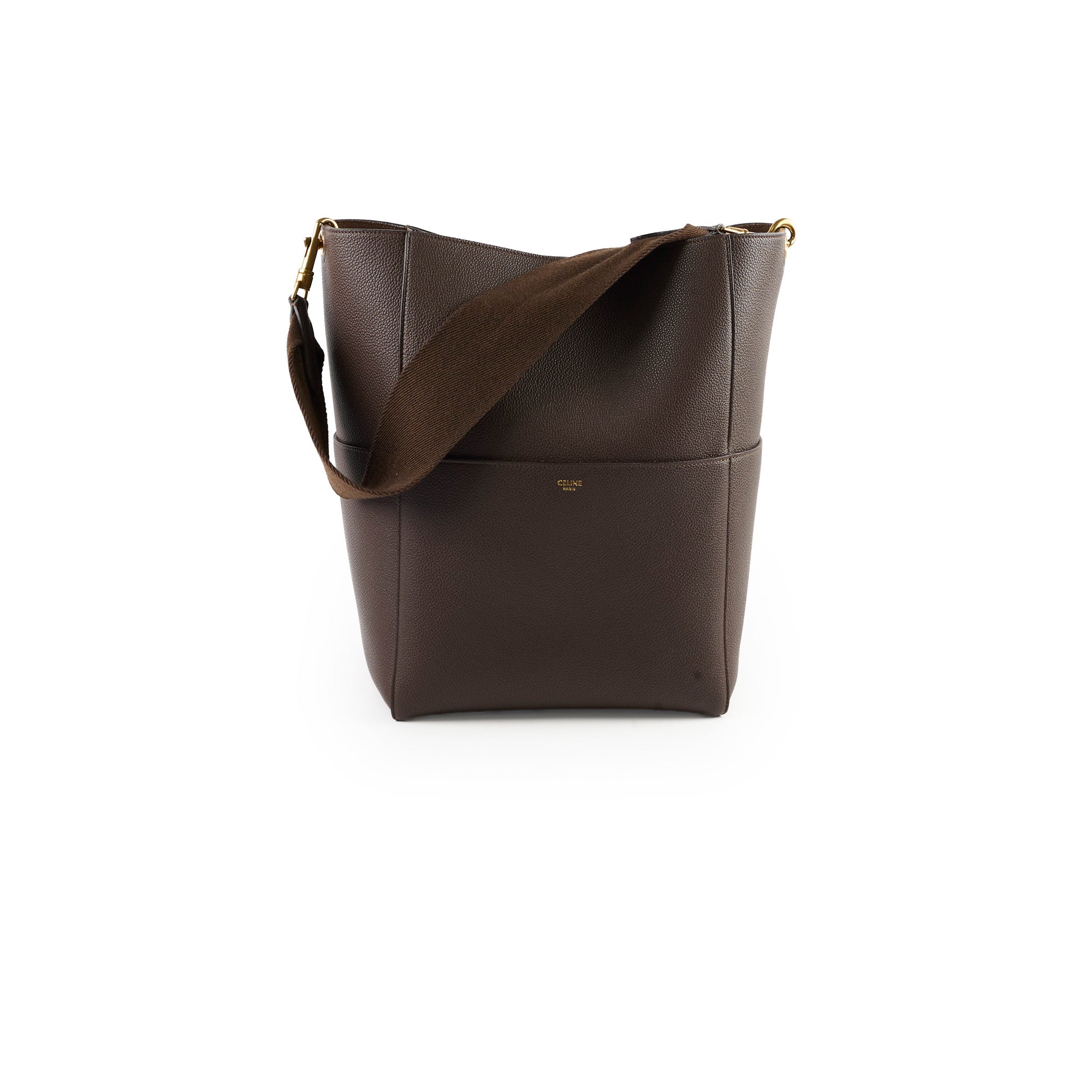 Celine Seau Sangle Bucket Bag in Brown Leather - Stylish Crossbody Shoulder Bag for Women | Perfect for Work, Travel & Everyday Use