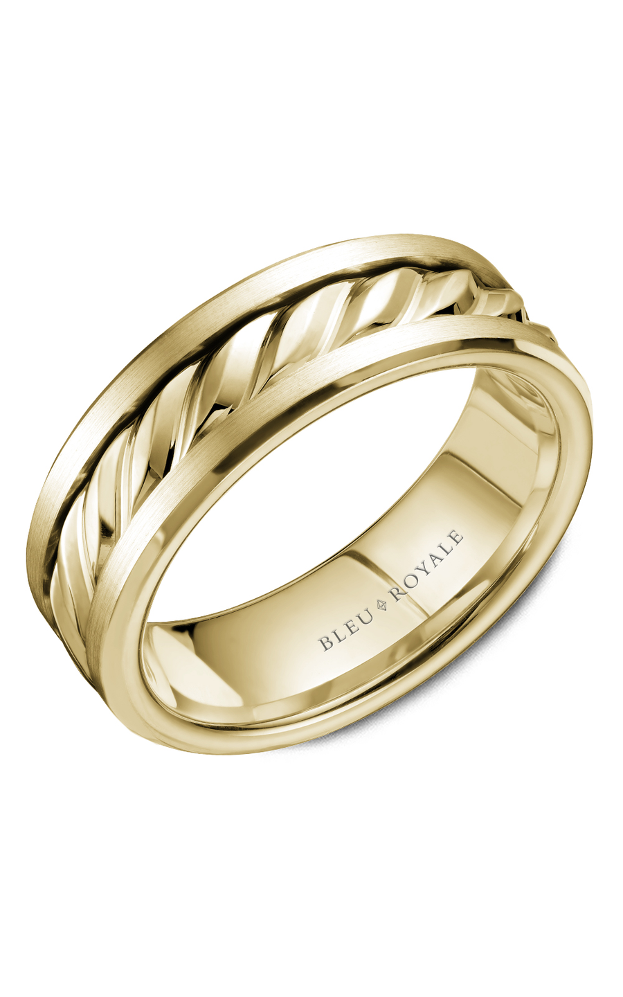Bleu Royale Men's Wedding Band RYL 060Y75 - 14K Yellow Gold Classic Ring for Groom, Engagement & Anniversary - Perfect for Formal Events & Romantic Occasions