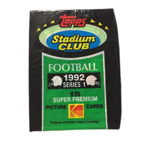1992 Topps Stadium Club Series 1 Unopened Football Trading Cards Pack - Perfect for Collectors, Sports Memorabilia Enthusiasts & Nostalgic Gift Giving