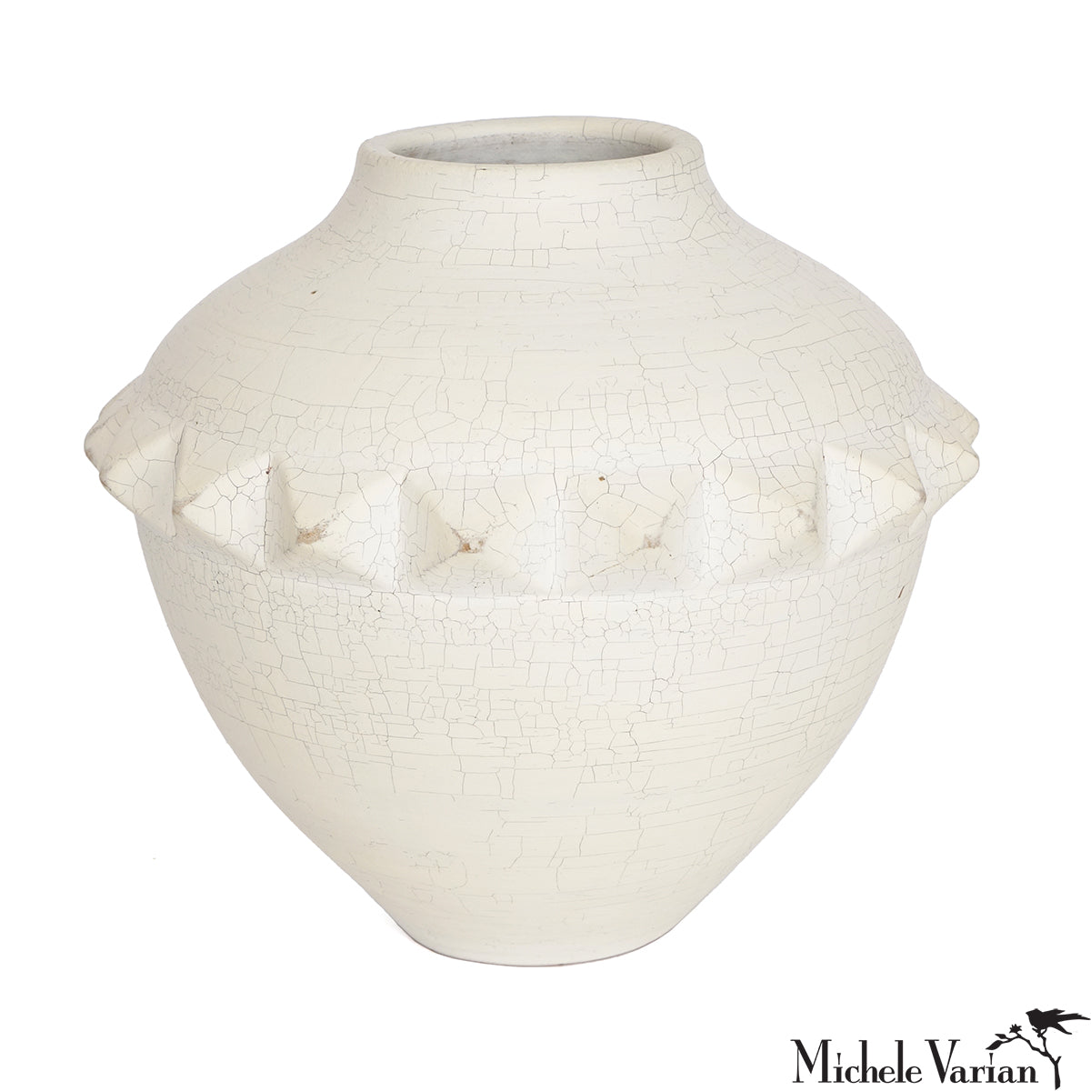 7 Inch Pyramid Stud Vase - Modern Geometric Home Decor for Living Room, Dining Table & Wedding Centerpieces