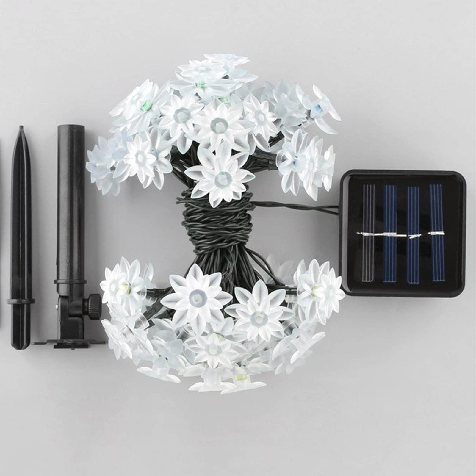 BTHUE Solar Powered LED Flower Lights - Waterproof Outdoor Garden Decor for Fence, Patio, Yard, Lawn - Crystal Fairy Lights for Wedding, Party, Landscape Decoration