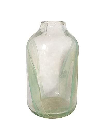 Jeco Saga 10.25-inch Clear Glass Decorative Vase - Elegant Home Decor for Living Room, Wedding Centerpiece, Floral Arrangement