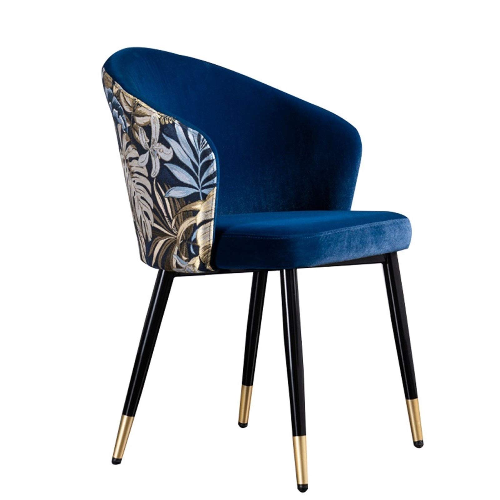 FETYDSE Modern Velvet Dining Chairs - Retro Kitchen, Living Room & Bedroom Makeup Chairs with Sturdy Metal Legs - Royal Blue Velvet Upholstered Seat & Backrest - Perfect for Home Decor, Dining Sets & Vanity Areas