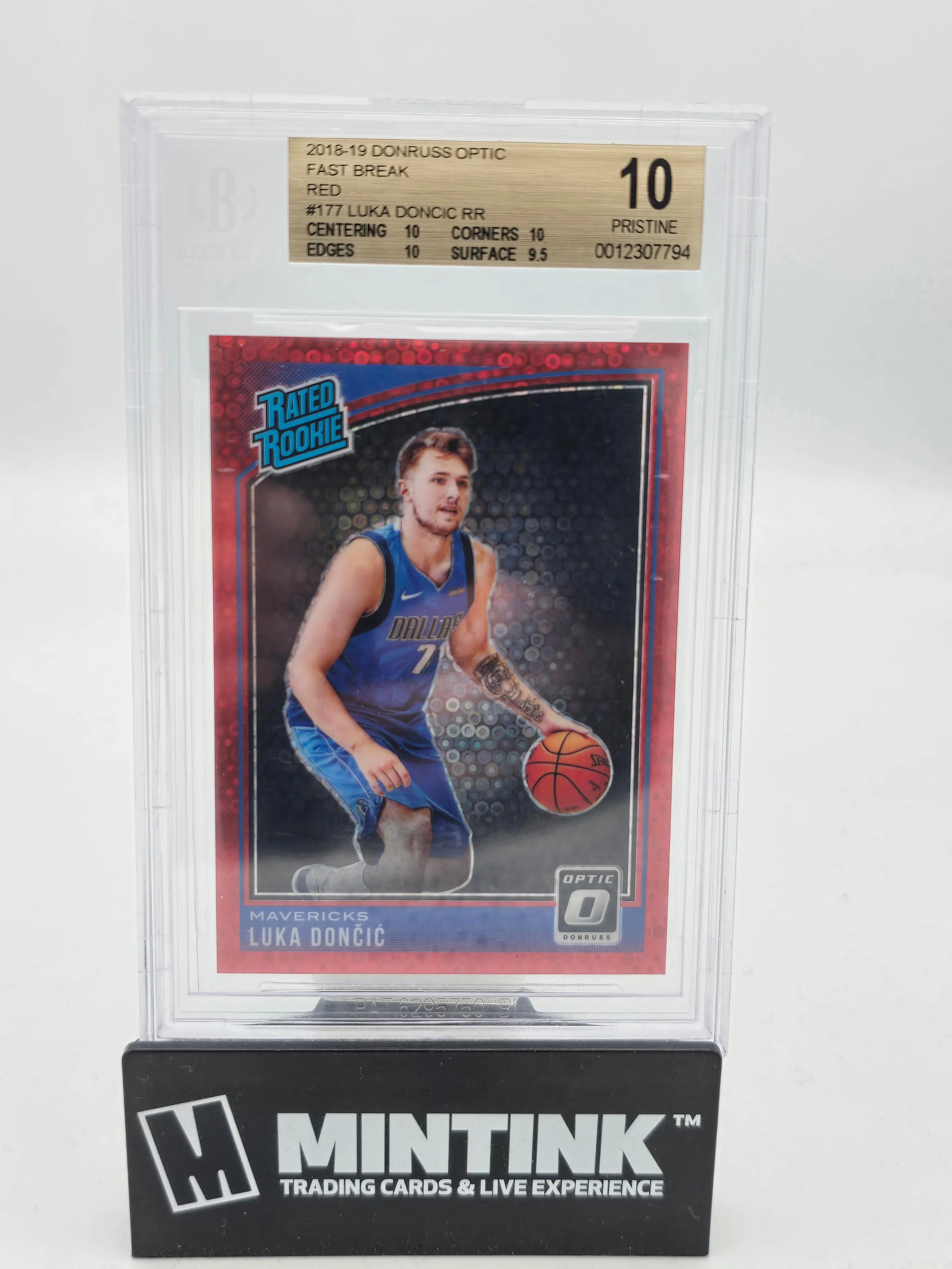2018 Donruss Optic Luka Doncic Rated Rookie Red Fast Break BGS 10 /85 - NBA Basketball Trading Card for Collectors & Investors - Perfect for Sports Memorabilia Displays & Investment Portfolios