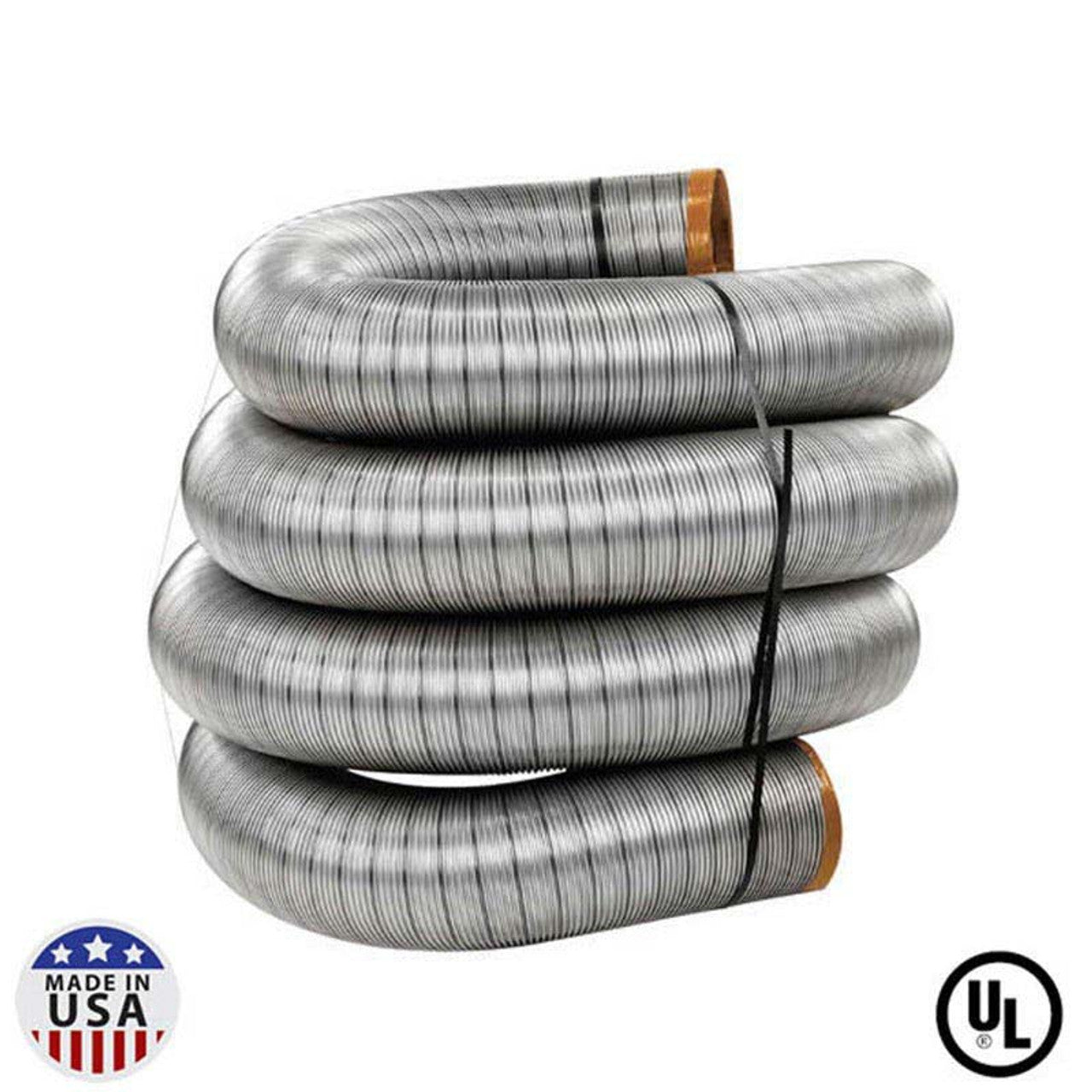 3-Pack 35' Homesaver Ultrapro .005 316Ti Alloy Stainless Steel Pre-Cut Chimney Liner Kit - Perfect for Fireplace, Wood Stove & Furnace Venting Systems
