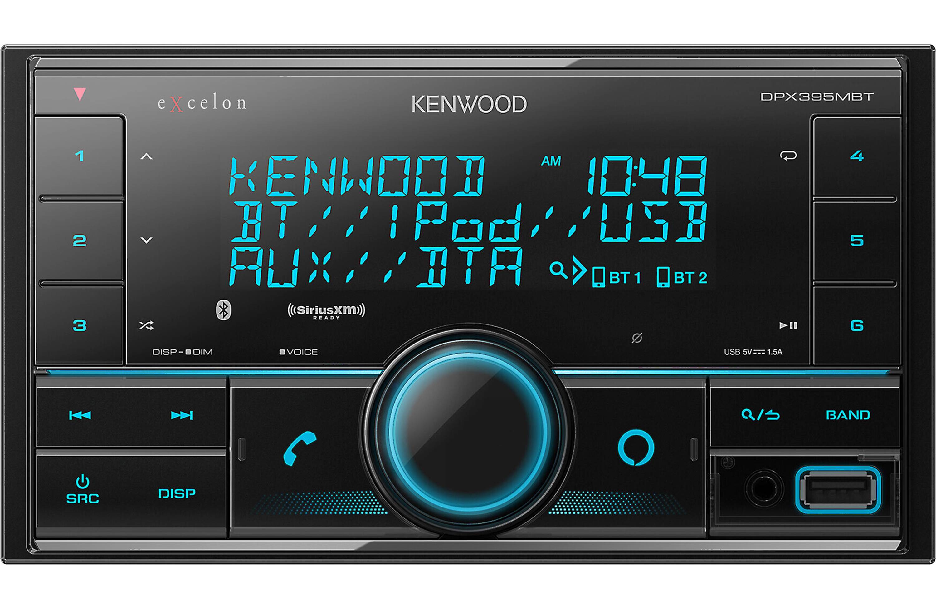 Kenwood Excelon DPX395MBT Digital Media Receiver with Bluetooth - Car Stereo System for High-Quality Audio Streaming & Hands-Free Calling - Perfect for Road Trips & Commuting