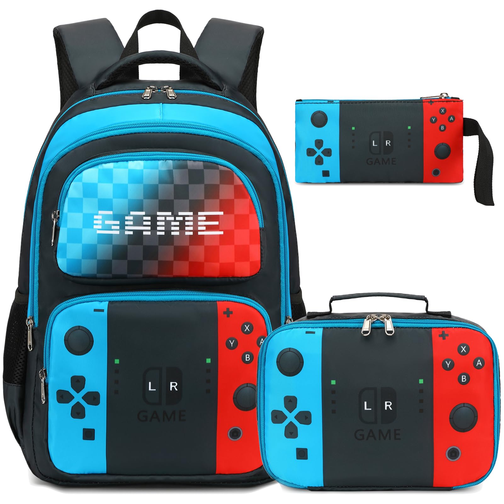 Octsky Durable School Backpack for Boys - Waterproof Kids Bookbag with Lunch Box for Elementary Students, Blue - Perfect for School, Travel & Outdoor Adventures