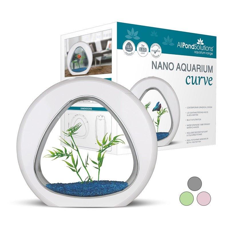 Nano Curve Acrylic Fish Tank 13.5L (3.5 Gallon) - 2 Colors - Perfect for Home, Office & Small Space Aquarium Setup