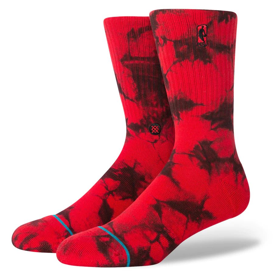 Stance NBA Logoman Dye Red Socks - Official Basketball Socks for Men & Women - Perfect for NBA Games, Sports & Casual Wear