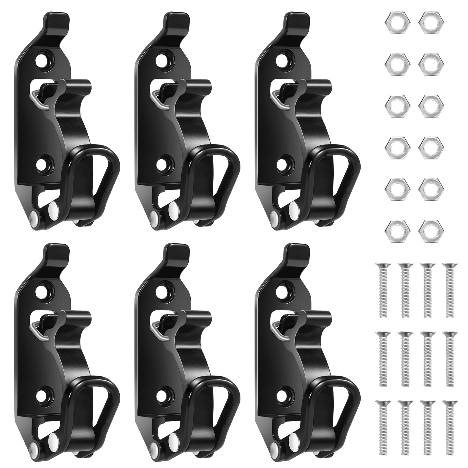 6Pcs Heavy Duty Shovel Mount for Roof Rack - Universal Truck Shovel Holder with Quick Release - Axe Mount Kit with Metal Screws & Nuts - Wall Mount Shovel Rack for Garage - Boat & Bike Accessory Clamps with Metal Rubber Grips - Perfect for Off-Roading, Camping & Outdoor Adventures